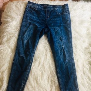 Justice 20 Plus Distressed Blue Jean Jeggings